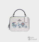 DISNEY X COACH BOX CROSSBODY IN SIGNATURE CANVAS WITH CINDERELLA (COACH C1426)