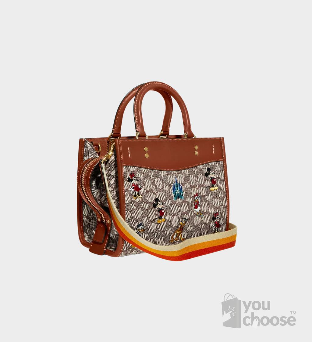 Disney X Coach Rogue 25 In Signature Textile Jacquard With Mickey Mouse And Friends Embroidery - Image 2