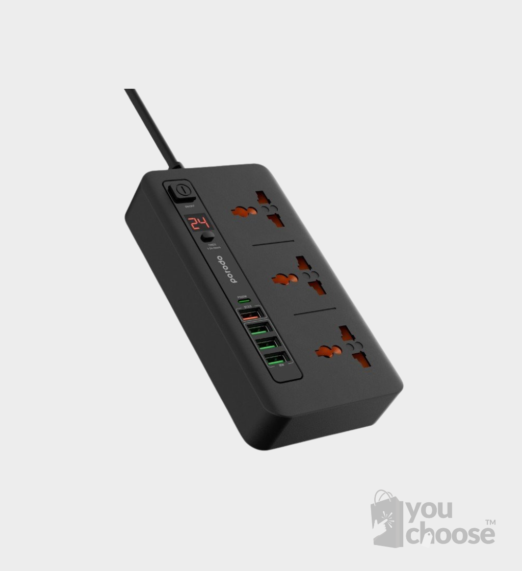 Porodo Multi Port Extension Cord 3M - Image 1