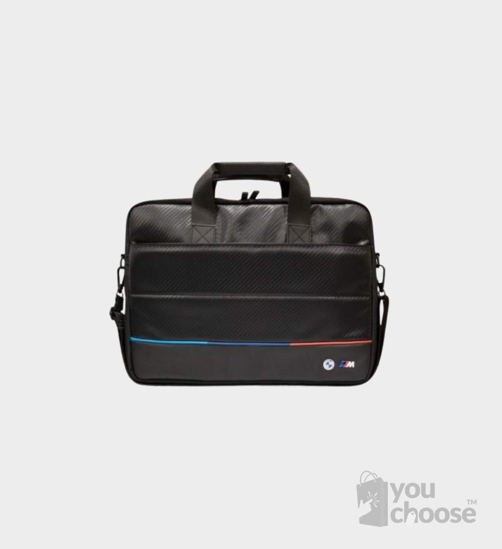 BMW Laptop Bag Carbon Tricolour – Black 15″ - Image 1