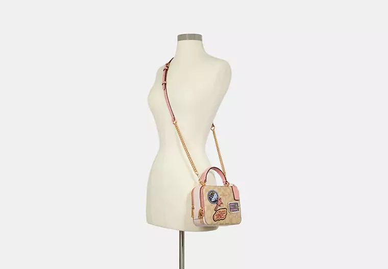 Disney X Coach Box Crossbody In Signature Canvas With Patches c1434 - Image 4