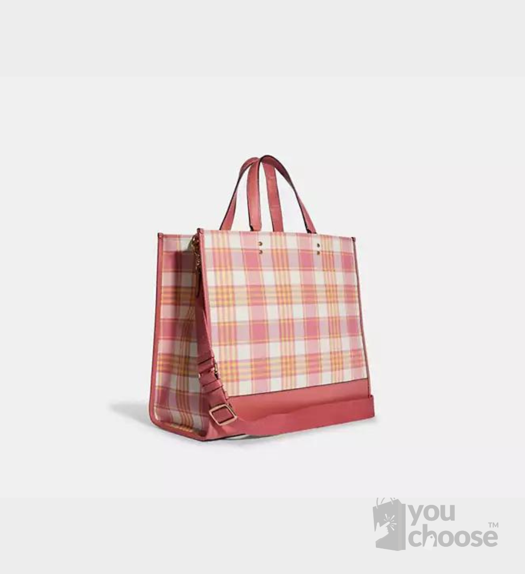 Dempsey Tote Bag 40 With Garden Plaid Print And Coach Patch c8198 - Image 2