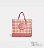 Dempsey Tote Bag 40 With Garden Plaid Print And Coach Patch c8198